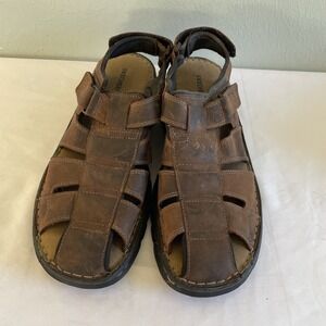 Sketchers Mens Fishermen Comfort Leather Sandal Closed Toe Chunky Y2K Retro Sz11